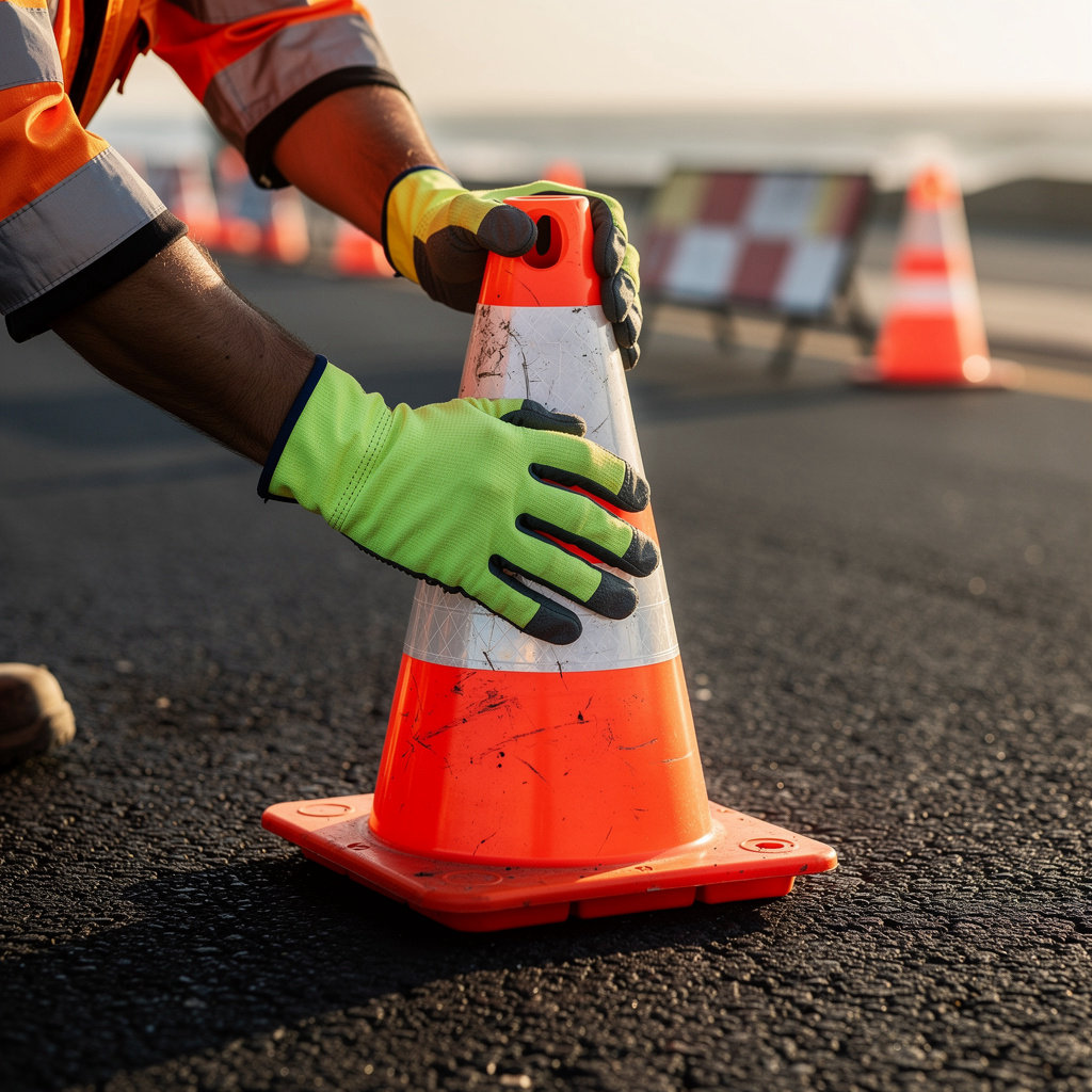Central Coast Traffic Safety, Inc managing professional traffic control for a road construction project on the Central Coast